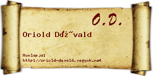 Oriold Dévald névjegykártya